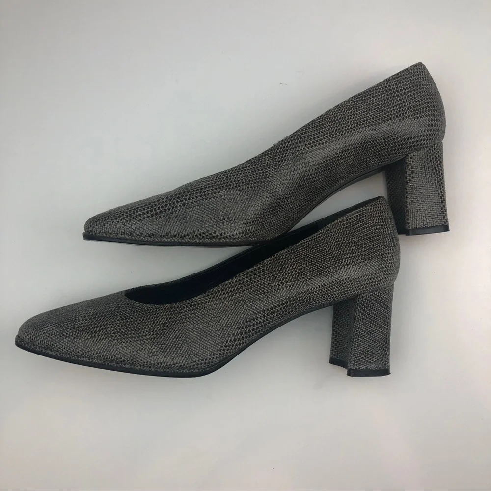 Stuart Weitzman Snakeskin Print Block Heel… - Picture 10 of 14